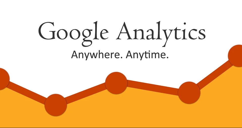 A graph with text Google analytics anywhere anytime 