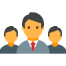 three employees icon with transparent background